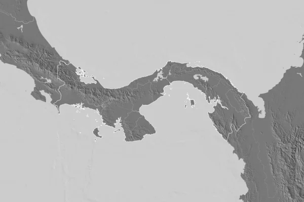 Area Estesa Panama Con Contorno Paese Confini Internazionali Regionali Mappa — Foto Stock