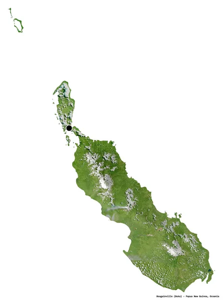 Kształt Bougainville Autonomiczny Region Papui Nowej Gwinei Stolicą Odizolowaną Białym — Zdjęcie stockowe