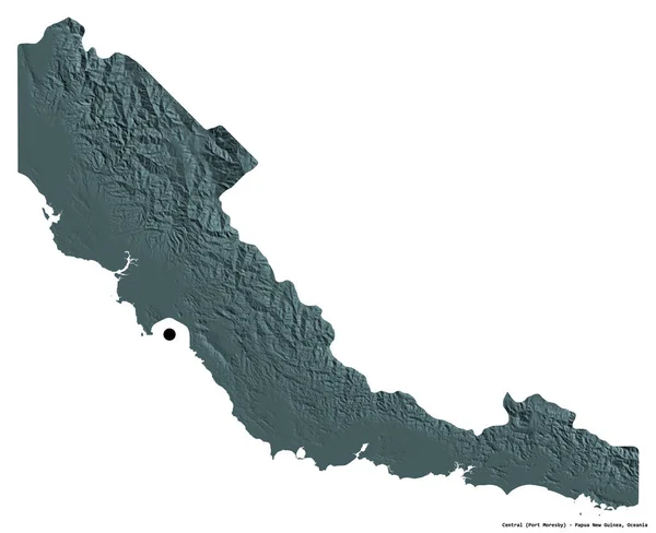 Форма Центральной Провинции Папуа Новой Гвинеи Столица Которой Изолирована Белом — стоковое фото