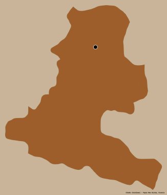 Papua Yeni Gine 'nin Chimbu eyaleti, başkenti katı renk arkaplanı ile izole edilmiştir. Desenli dokuların bileşimi. 3B görüntüleme