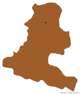 Papua Yeni Gine 'nin Chimbu eyaleti, başkenti beyaz arka planda izole edilmiştir. Desenli dokuların bileşimi. 3B görüntüleme