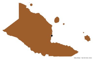 Başkenti beyaz arka planda izole edilmiş, Papua Yeni Gine ili Madang 'in şeklidir. Desenli dokuların bileşimi. 3B görüntüleme