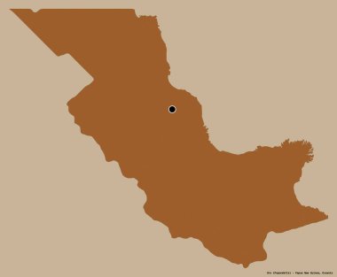 Papua Yeni Gine 'nin Oro eyaleti, başkenti katı renk arkaplanı ile izole edilmiştir. Desenli dokuların bileşimi. 3B görüntüleme