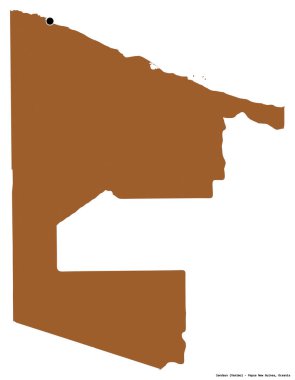 Sandaun, Papua Yeni Gine eyaleti, başkenti beyaz arka planda izole edilmiştir. Desenli dokuların bileşimi. 3B görüntüleme