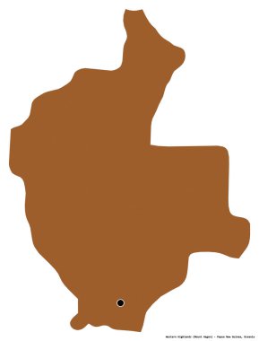 Batı İskoçya 'nın şekli, Papua Yeni Gine eyaleti, başkenti beyaz arka planda izole edilmiştir. Desenli dokuların bileşimi. 3B görüntüleme