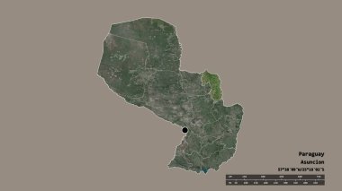 Başkenti, ana bölgesel bölümü ve ayrılmış Amambay bölgesi ile Paraguay 'ın dejenere edilmiş şekli. Etiketler. Uydu görüntüleri. 3B görüntüleme