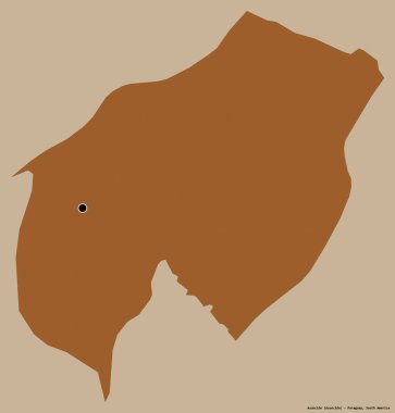 Paraguay 'ın başkenti Asuncion' un şekli, sermayesi katı renk arkaplanı ile izole edilmiş. Desenli dokuların bileşimi. 3B görüntüleme