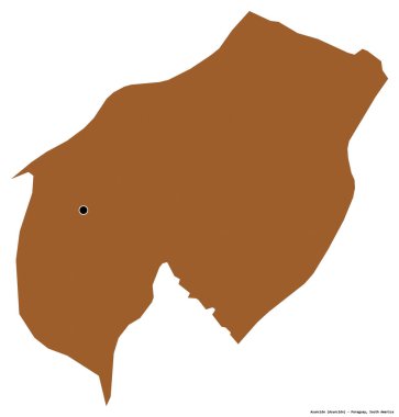 Paraguay 'ın başkenti Asuncion' un beyaz arka planda kalan başkenti. Desenli dokuların bileşimi. 3B görüntüleme