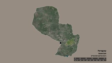 Başkenti, ana bölgesel bölümü ve ayrılmış Caaguazu bölgesiyle Paraguay 'ın dejenere edilmiş şekli. Etiketler. Uydu görüntüleri. 3B görüntüleme