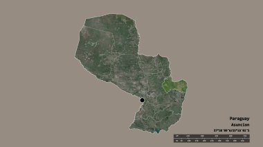 Başkenti, ana bölgesel bölümü ve ayrılmış Canindeyu bölgesiyle Paraguay 'ın dejenere edilmiş şekli. Etiketler. Uydu görüntüleri. 3B görüntüleme