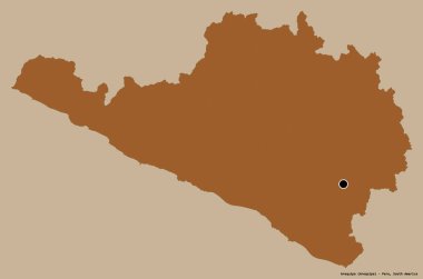 Peru 'nun başkenti Arequipa' nın katı renk arkaplanı ile izole edilmiş hali. Desenli dokuların bileşimi. 3B görüntüleme
