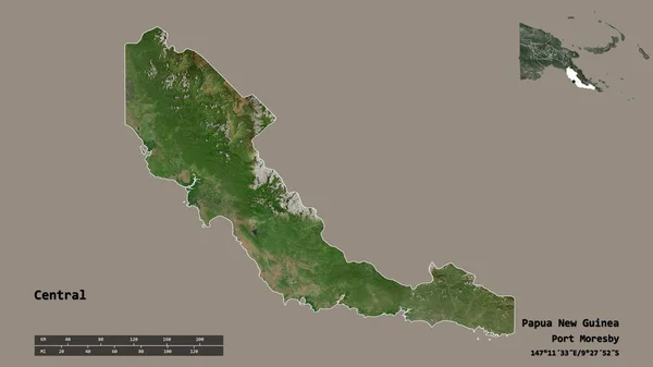 Shape Central Provinz Papua Neuguinea Mit Seiner Hauptstadt Isoliert Auf — Stockfoto