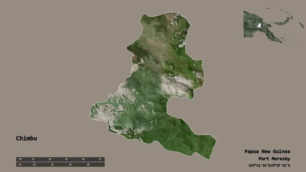 Form Chimbu Provinsen Papua Nya Guinea Med Dess Huvudstad Isolerad — Stockfoto