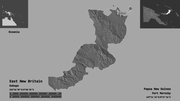 Форма Восточной Новой Британии Провинции Папуа Новой Гвинеи Столицы Шкала — стоковое фото