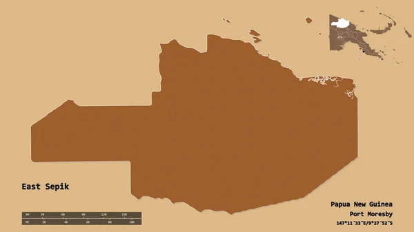 Forma Sepik Oriental Provincia Papúa Nueva Guinea Con Capital Aislada —  Fotos de Stock