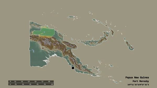 Başkenti Ana Bölgesel Bölümü Bölünmüş Doğu Sepik Bölgesiyle Papua Yeni — Stok fotoğraf