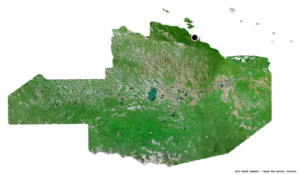 Kelet Sepik Alakja Pápua Guinea Tartomány Fővárosát Fehér Háttérrel Elszigetelve — Stock Fotó