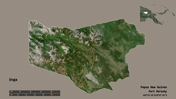 Shape Enga Province Papua New Guinea Its Capital Isolated Solid — Stock Photo, Image