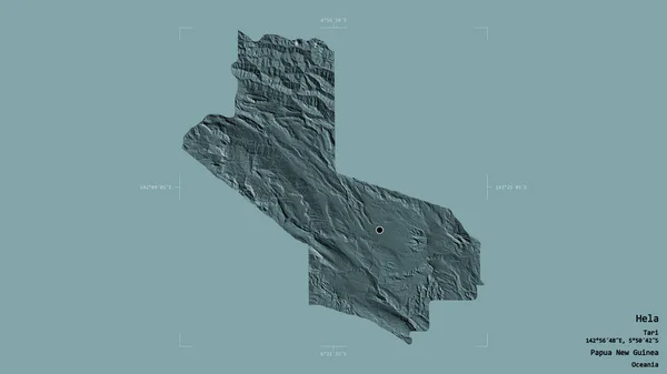 파푸아 뉴우기니아 지방은 갈라진 배경에 고립되어 있었다 라벨이요 지형도 렌더링 — 스톡 사진