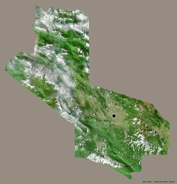 Shape Hela Province Papua New Guinea Its Capital Isolated Solid — Stock Photo, Image