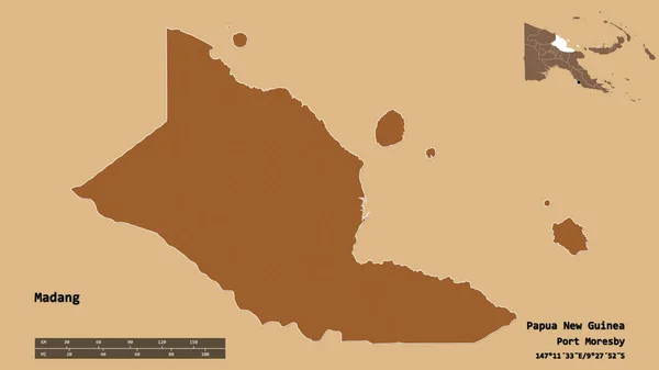 Forma Madang Provincia Papúa Nueva Guinea Con Capital Aislada Sobre — Foto de Stock