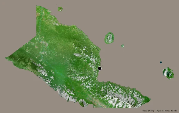 Forma Madang Província Papua Nova Guiné Com Sua Capital Isolada — Fotografia de Stock