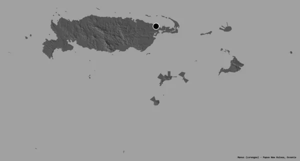 Forma Manus Provincia Papúa Nueva Guinea Con Capital Aislada Sobre —  Fotos de Stock