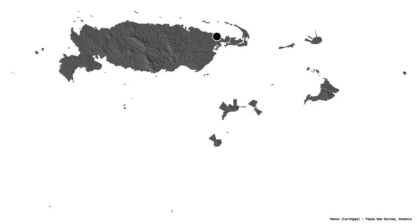 Forma Manus Provincia Papúa Nueva Guinea Con Capital Aislada Sobre — Foto de Stock