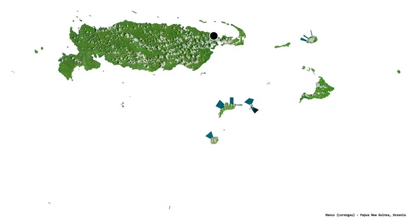 Forma Manus Provincia Papúa Nueva Guinea Con Capital Aislada Sobre — Foto de Stock