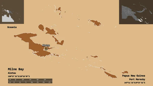 Terdiri Dari Teluk Milne Provinsi Papua Nugini Dan Ibukotanya Skala — Stok Foto