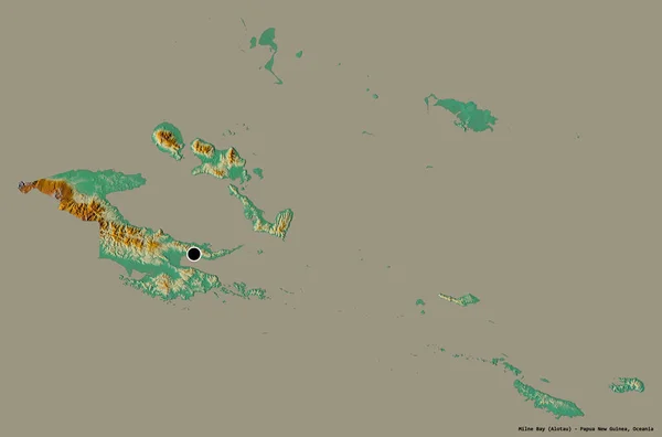 Forma Bahía Milne Provincia Papúa Nueva Guinea Con Capital Aislada — Foto de Stock