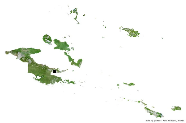 Forma Milne Bay Província Papua Nova Guiné Com Sua Capital — Fotografia de Stock
