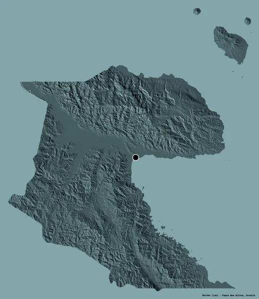 Forma Morobe Província Papua Nova Guiné Com Sua Capital Isolada — Fotografia de Stock