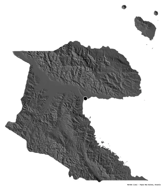 Forma Morobe Provincia Papúa Nueva Guinea Con Capital Aislada Sobre — Foto de Stock