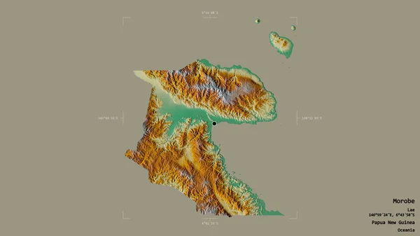 Området Morobe Provinsen Papua Nya Guinea Isolerat Solid Bakgrund Georefererad — Stockfoto