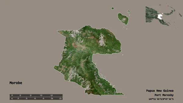 Gestalt Von Morobe Provinz Papua Neuguinea Mit Seiner Hauptstadt Isoliert — Stockfoto