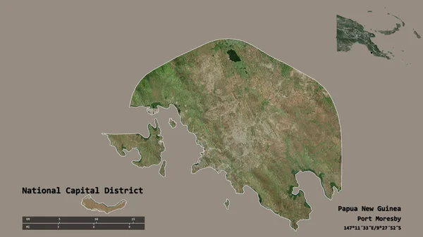 Kształt Krajowego Dystryktu Stołecznego Dystrykt Papui Nowej Gwinei Stolicą Odizolowaną — Zdjęcie stockowe