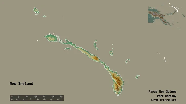 Shape New Ireland Province Papua New Guinea Its Capital Isolated — Stock Photo, Image