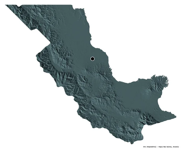 Shape Oro Provinz Papua Neuguinea Mit Seiner Hauptstadt Isoliert Auf — Stockfoto