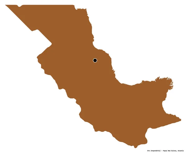 Forma Oro Província Papua Nova Guiné Com Sua Capital Isolada — Fotografia de Stock