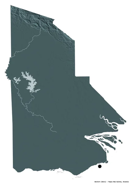 Forma Ocidental Província Papua Nova Guiné Com Sua Capital Isolada — Fotografia de Stock