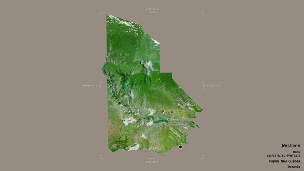 Area Western Province Papua New Guinea Isolated Solid Background Georeferenced — Stock Photo, Image