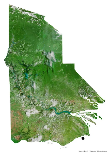 Forma Vestică Provincia Papua Noua Guinee Capitala Izolată Fundal Alb — Fotografie, imagine de stoc