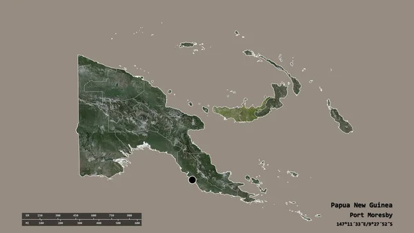 파푸아 기니의 형태는 수도이자 구분과 웨스트 브리튼 지역이었다 라벨이요 렌더링 — 스톡 사진
