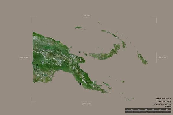Територія Папуа Нової Гвінеї Ізольована Суцільному Тлі Геодезичній Обмежувальній Коробці — стокове фото