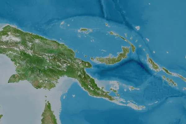 巴布亚新几内亚的扩展地区 卫星图像 3D渲染 — 图库照片
