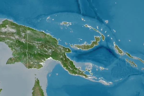 Erweiterte Fläche Papua Neuguineas Satellitenbilder Rendering — Stockfoto