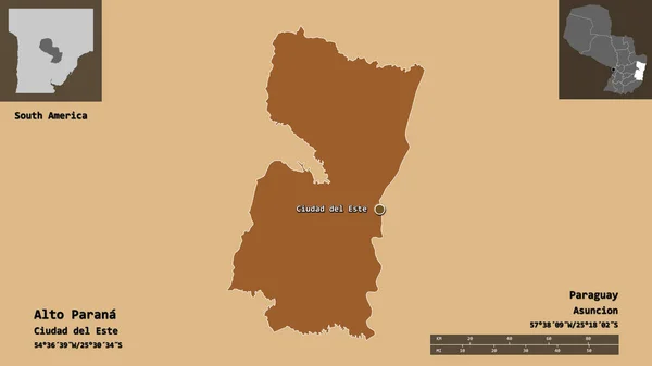 Form Von Alto Parana Departement Von Paraguay Und Seiner Hauptstadt — Stockfoto