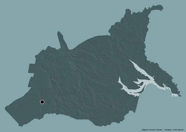 파라과이의 아수주는 자줏빛이 배경에 립되어 있습니다 지형도 렌더링 — 스톡 사진