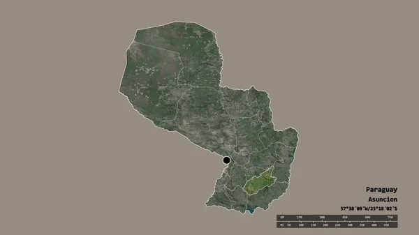 Απολιθωμένη Μορφή Της Παραγουάης Πρωτεύουσα Κύρια Περιφερειακή Διαίρεση Και Την — Φωτογραφία Αρχείου
